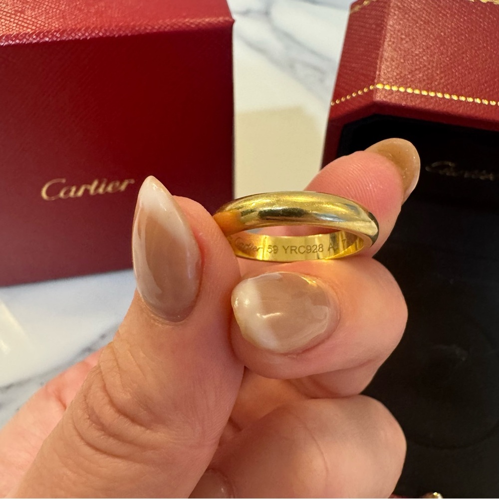 CARTIER 1895 18K GOLD WEDDING BAND RING IN 3.5 MM WIDTH - SIZE 59 MM - Picture 4 of 9